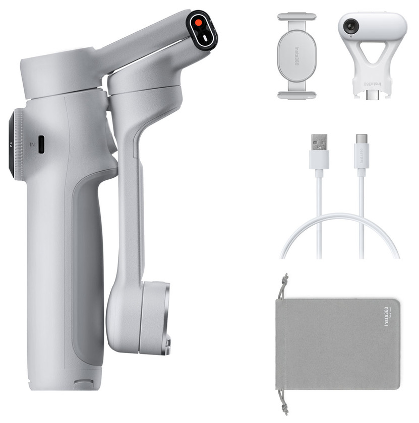Insta360 Flow 2 Gimbal AI Tracker Bundle in Stone Gray