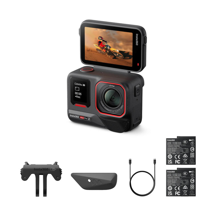 Insta360 Ace Pro 2 Action Camera Standard Bundle w 2 Batteries
