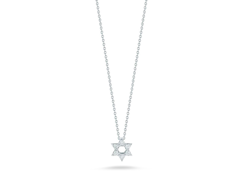 Roberto Coin 18K White Gold Star Of David Pendant With Diamonds