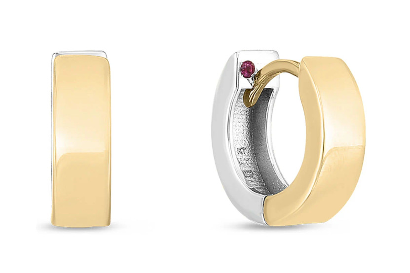 Roberto Coin 18K Two-Tone Gold Perfect Reversible Wrap Hoop Earrings