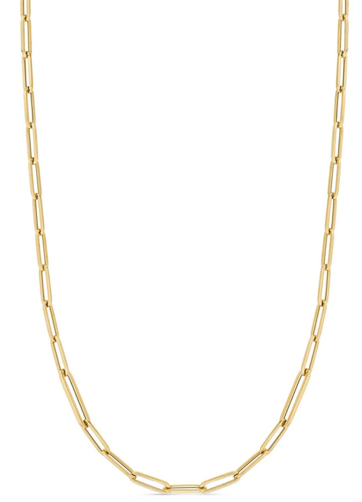 Roberto Coin 18K Yellow Gold Designer Gold 34 Paperclip Link Chain Necklace