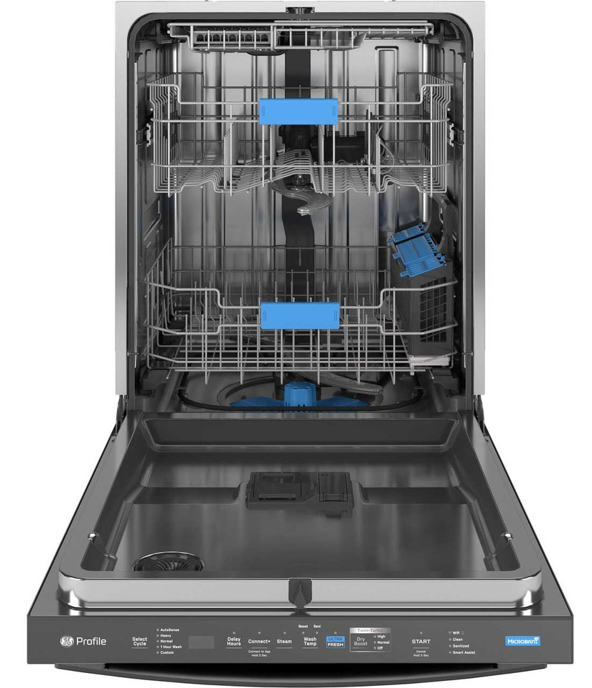 GE Profile Dishwasher Smart with UltraFresh System 24-Inch in Fingerprint Resistant Black Stainless