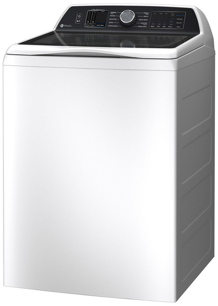 GE Profile 5.3 Cu. Ft. White Washer With Smarter Wash Technology And FlexDispense