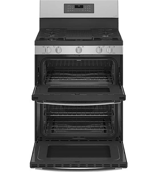 GE Profile 30 In. Fingerprint Resistant Stainless Steel Gas Double Oven Convection Range With No Preheat Air Fry