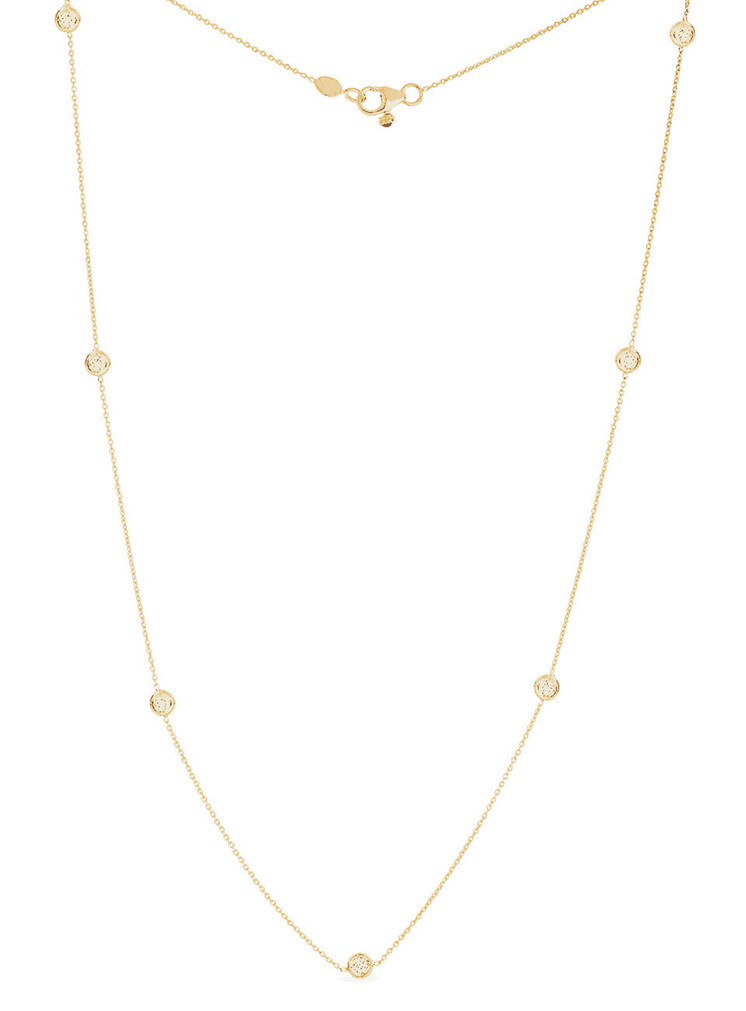 Roberto Coin 18K Yellow Gold Diamonds By The Inch Necklace w 7 Diamond Stations