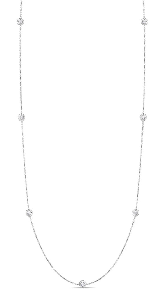 Roberto Coin Diamonds By The Inch 7 Station Diamond Necklace in 18K White Gold