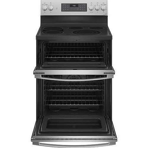 GE Profile 30 In. Fingerprint Resistant Stainless Steel Smart Electric Double Oven Convection Range With No Preheat Air Fry
