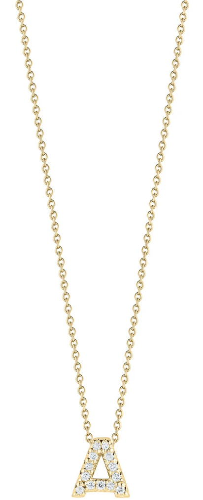 Roberto Coin 18K Yellow Gold Tiny Treasures Love Letter A Pendant With Diamonds