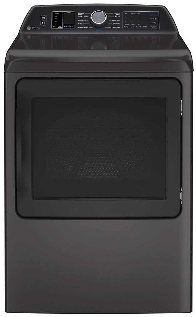 GE Profile 7.4 Cu. Ft. Diamond Gray Smart Gas Dryer With Sanitize Cycle And Sensor Dry