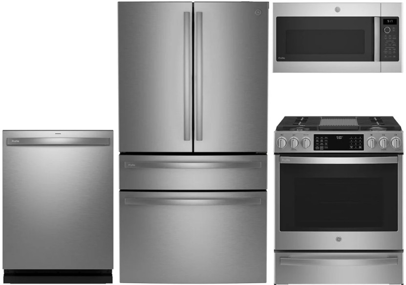 GE Profile Stainless French Door Refrigerator  Gas Range Package