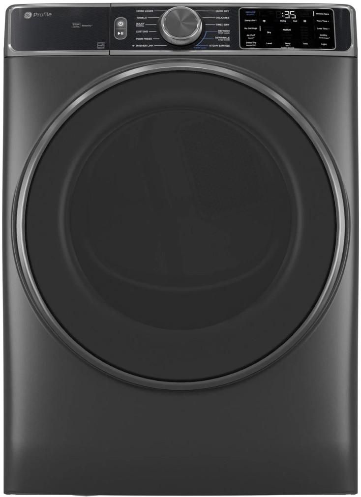 GE Profile Smart Front Load Gas Dryer with Steam and Sanitize Cycle 7.8 Cu. Ft. in Carbon Graphite