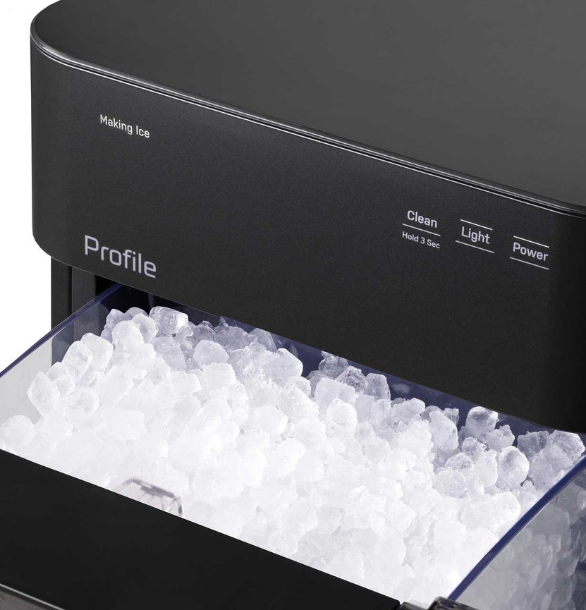 GE Profile Opal 2.0 Ultra Nugget Ice Maker with Side Tank and Scale Inhibiting Filter in Black