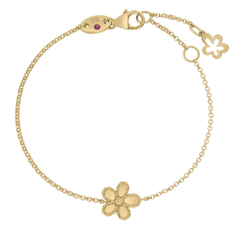 Roberto Coin Jasmine Flower Bracelet in 18K Yellow Gold