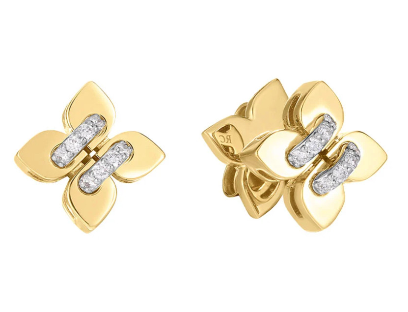Roberto Coin Venetian Princess Filo Earrings in 18K Yellow and White Gold