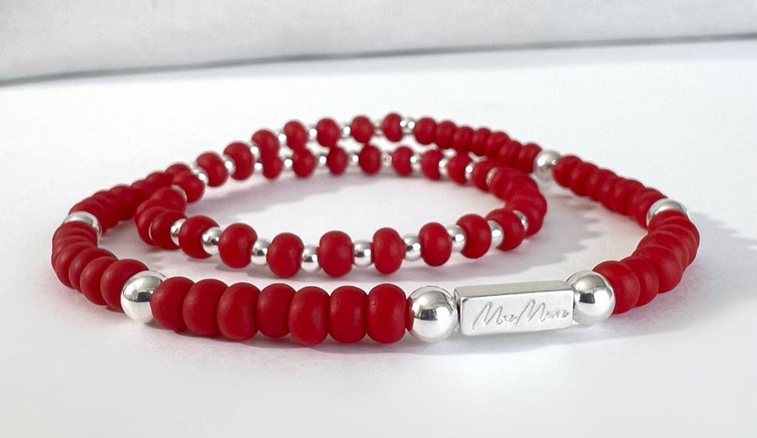 MaeMarie Wraps Matte Passion Double Bracelet, Size 6.25 in Silver