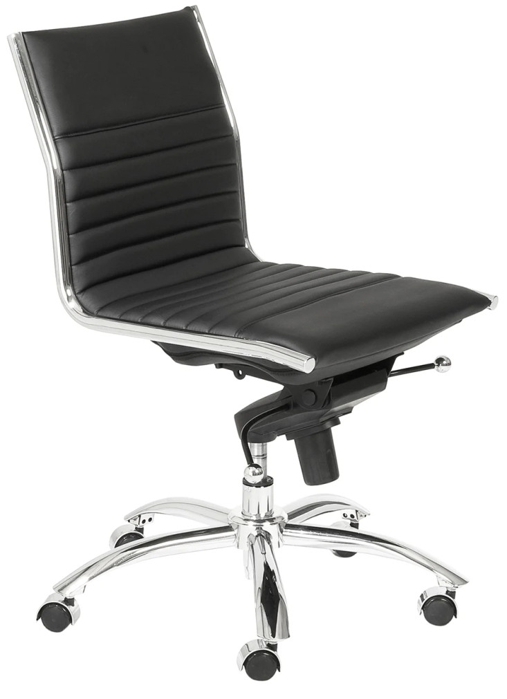 Euro Style Black Dirk Low Back Without Armrests Office Chair