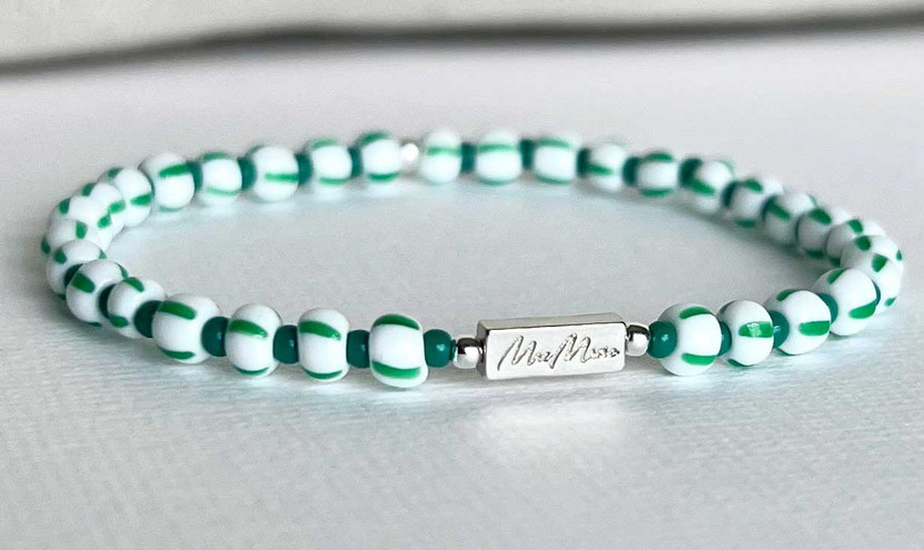 MaeMarie Wraps Lush Striped 4mm Bracelet in Silver