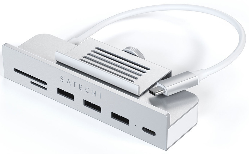 Satechi Silver USB-C Clamp Hub For 24-inch iMac