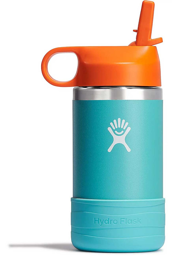 Hydro Flask 12 Oz Kids Wide Mouth Bottle with Straw Cap in Seaspray