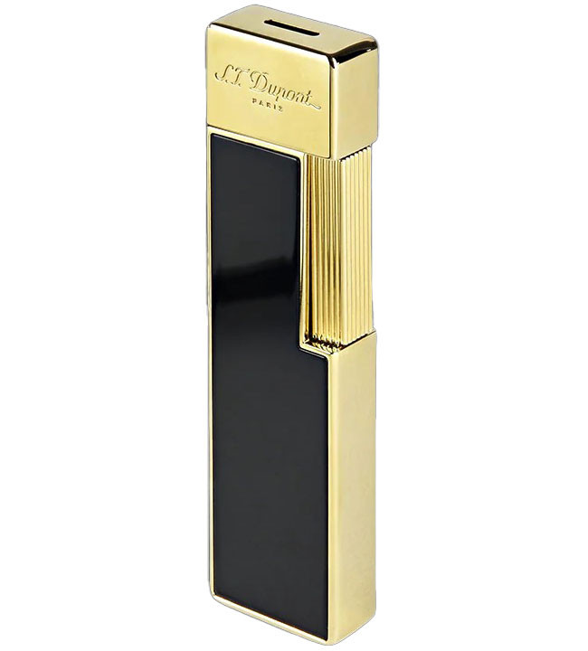 S.T. Dupont Lighter Twiggy in Golden and Shiny Black Lacquer