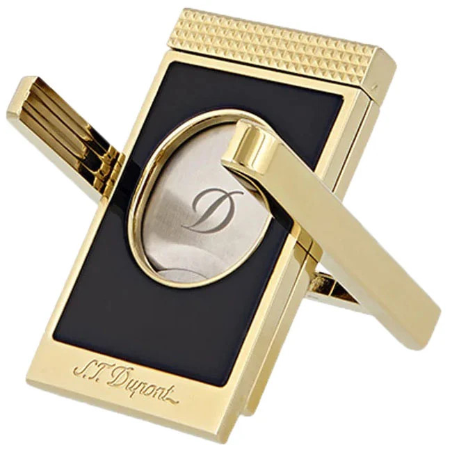 S.T. Dupont Cigar Cutter with Stand in Black and Gold