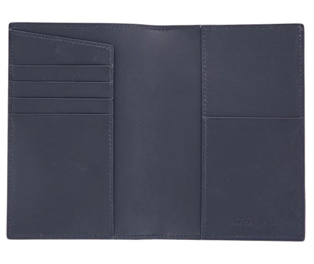 S.T. Dupont Firehead Passport Holder in Blue Leather Finish
