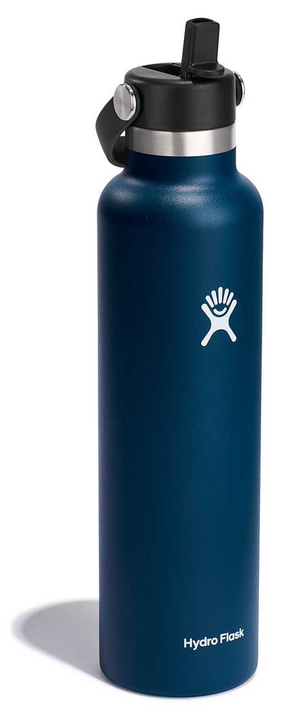 Hydro Flask 24 Oz Standard Mouth Water Bottle with Flex Straw Cap in Indigo