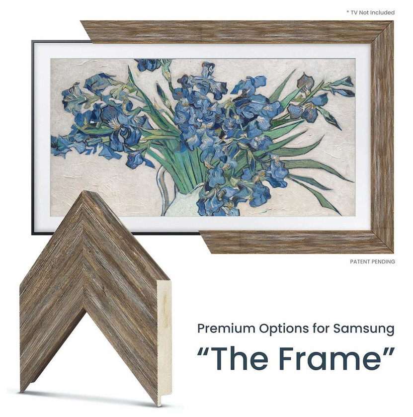 Frame My TV Samsung The Frame 43 Premiere Frame In Distressed Barnwood