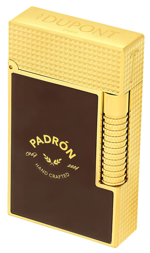 S.T. Dupont Padron Le Grand Lighter in Matte Brown Lacquer Yellow Gold