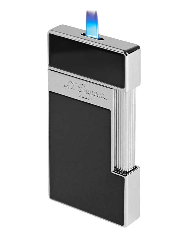 S.T. Dupont Lighter Slimmy in Black Lacquer and Chrome