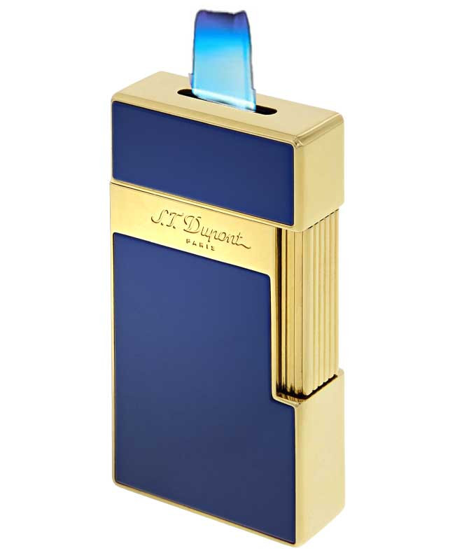 S.T. Dupont Biggy Lighter in Shiny Blue Lacquer