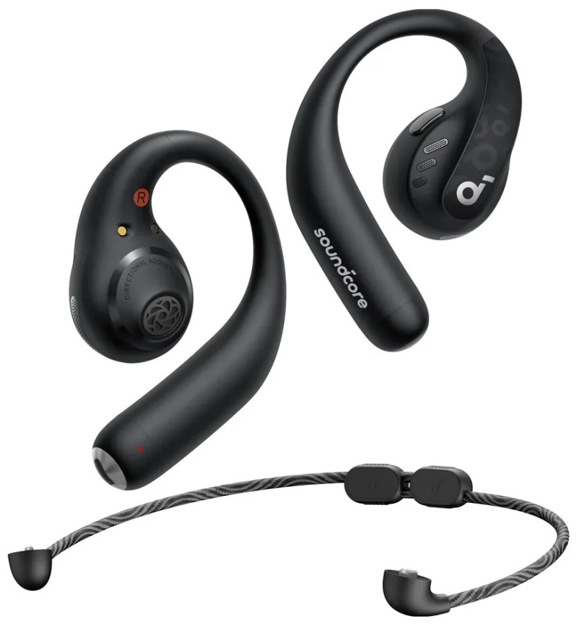 Soundcore By Anker Open-Ear Earbuds AeroFit Pro Secure Sport in Midnight Black