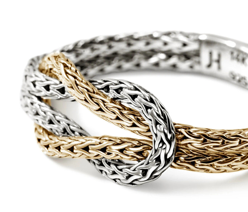 John Hardy Love Knot Ring 3.6mm - Size 9 - in Gold and Sterling Silver