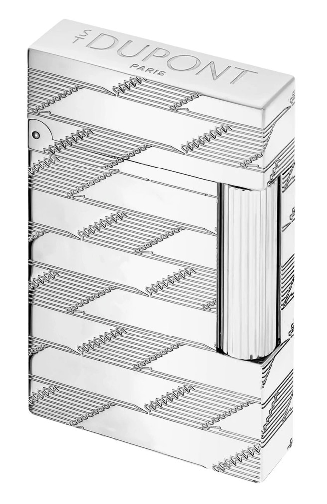 S.T. Dupont Line 2 Monogram 1872 Guilloche Lighter in Palladium
