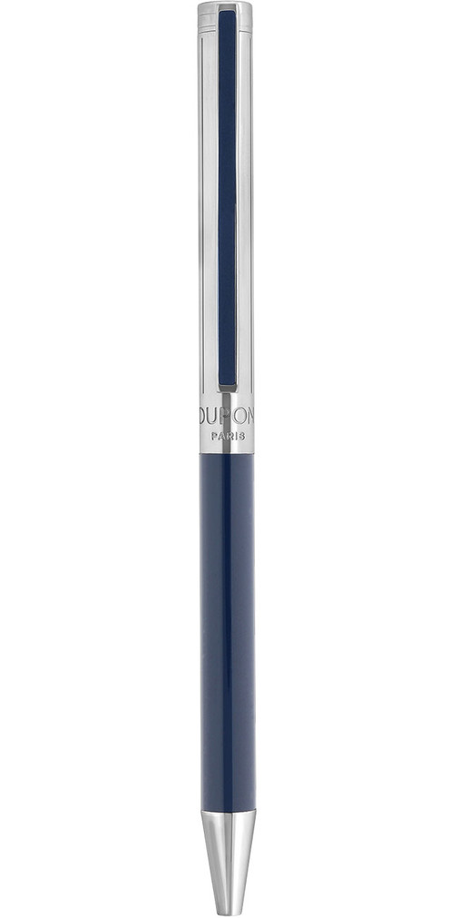 S.T. Dupont Ballpoint Pen in Blue Lacquer and Silver Palladium