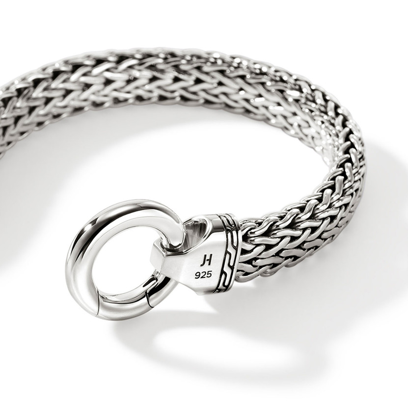 John Hardy Flat Chain Bracelet, 11mm - Size Large - in Sterling Silver