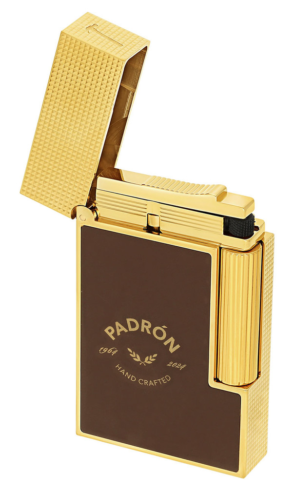 S.T. Dupont Padron Line 2 Lighter in Matte Brown Lacquer Yellow Gold