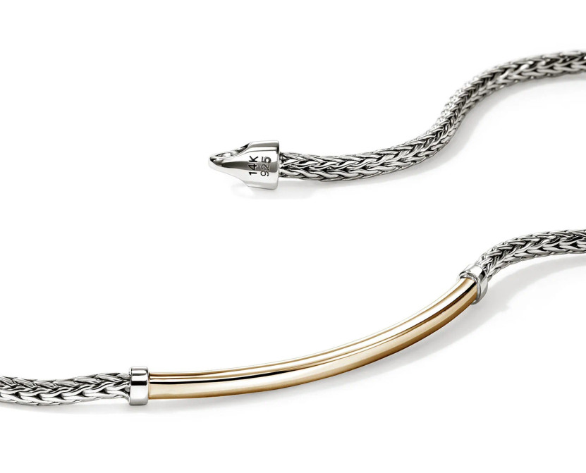 John Hardy JH Essential Bracelet, 2.5mm - Size Medium - in Sterling Silver and 14K Yellow Gold