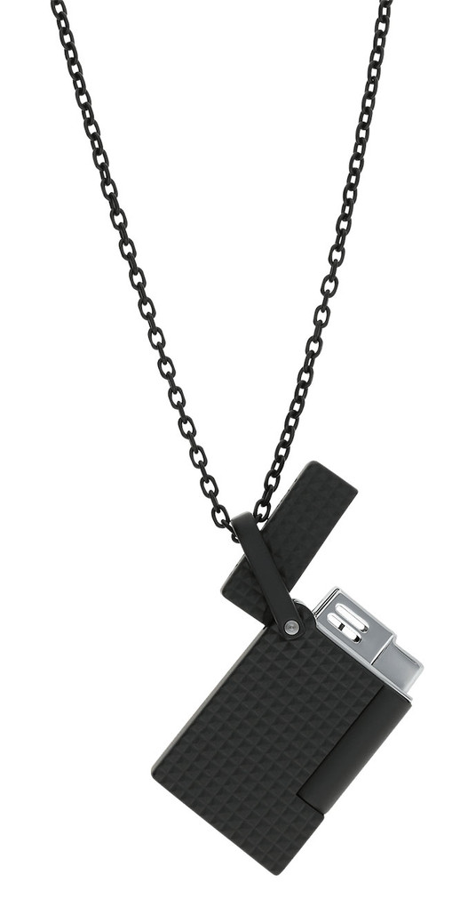 S.T. Dupont Lighter Necklace Black Matte Diamond Head