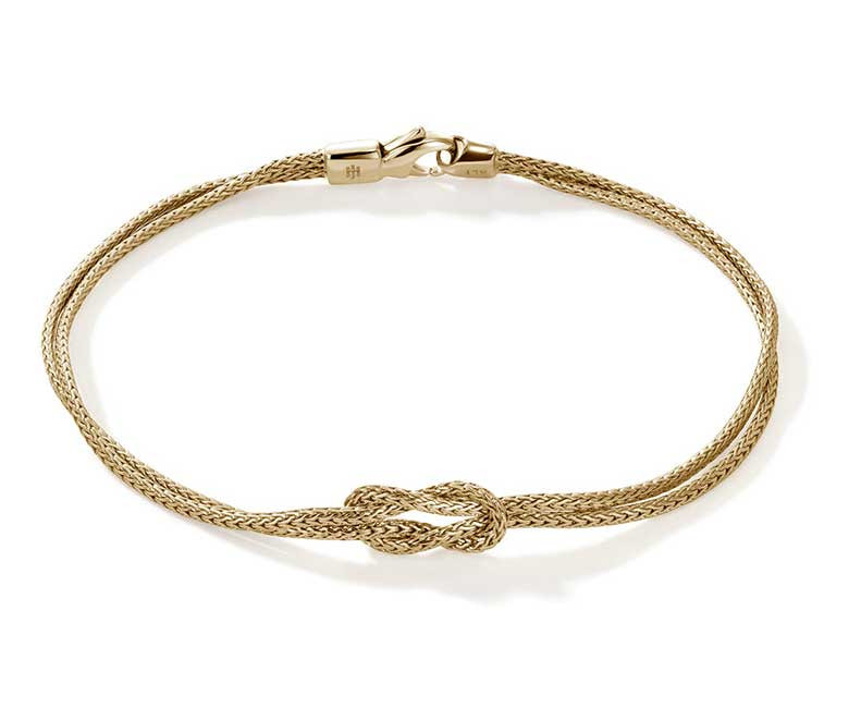 John Hardy Love Knot Bracelet, 3.6mm - Size Medium - in Gold