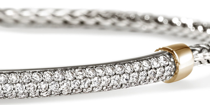 John Hardy JH Essential Pave Bracelet - Size Medium - in Sterling Silver with Diamonds