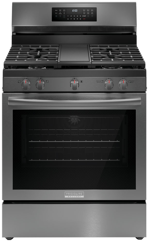 Frigidaire Gallery 30 In. Gas Range with Total Convection in Smudge-Proof Black Stainless Steel