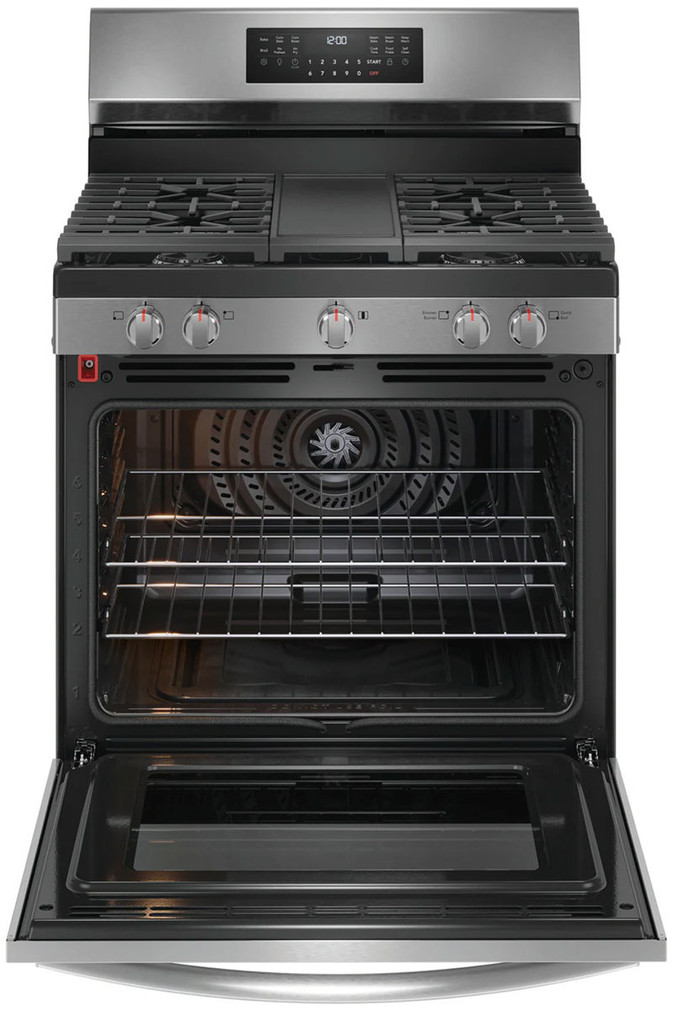 Frigidaire Gallery 30 In. Gas Range with Total Convection in Smudge-Proof Black Stainless Steel