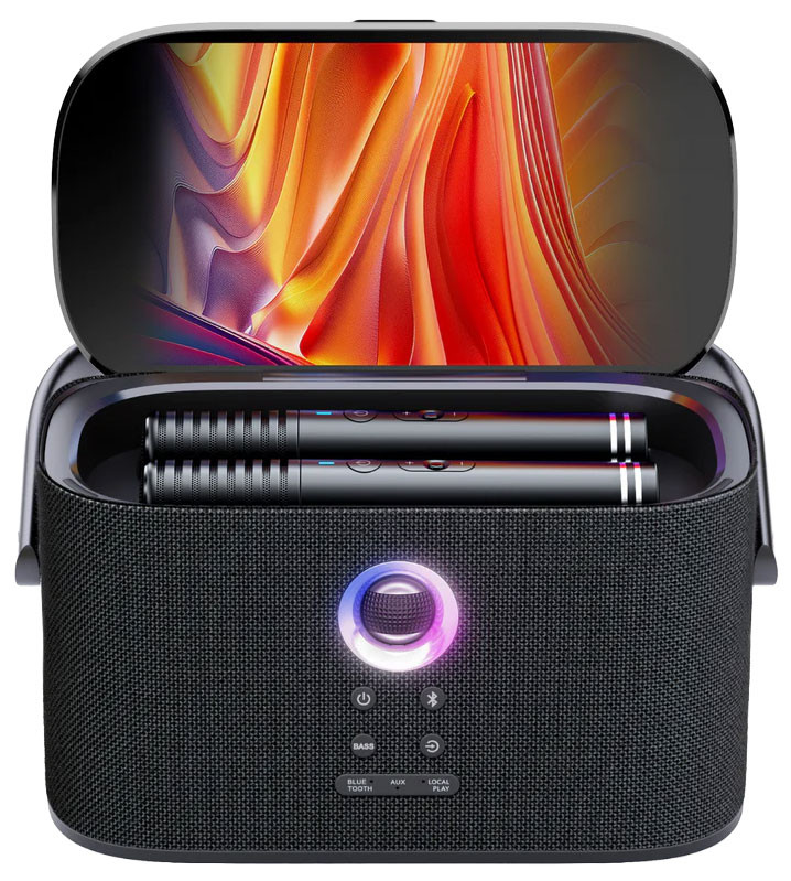 Ikarao Shell S2 Portable Karaoke Machine with Built-in 8-Inch Screen