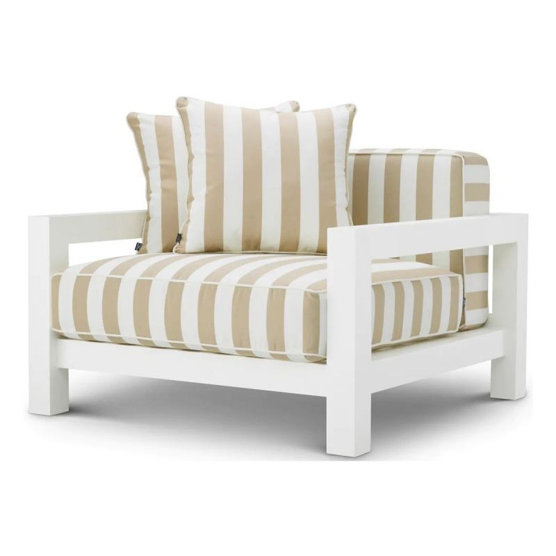 Outdoor Chair Cap-Antibes Matte White/Florent Beige