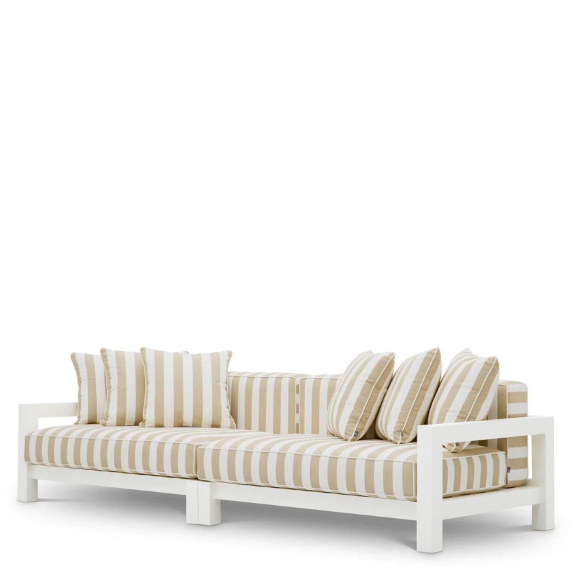 Outdoor Sofa Cap-Antibes Matte White/Florent Beige