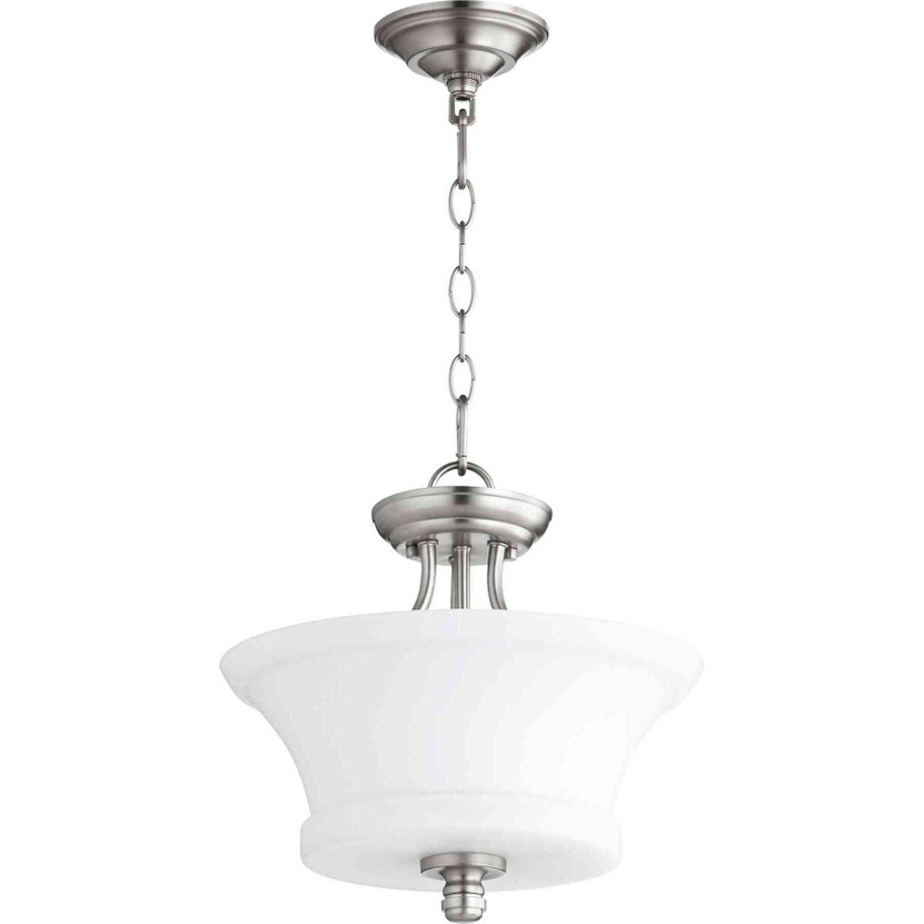 Transitional Rossington 2 Light Dual Mount In Satin Nickel