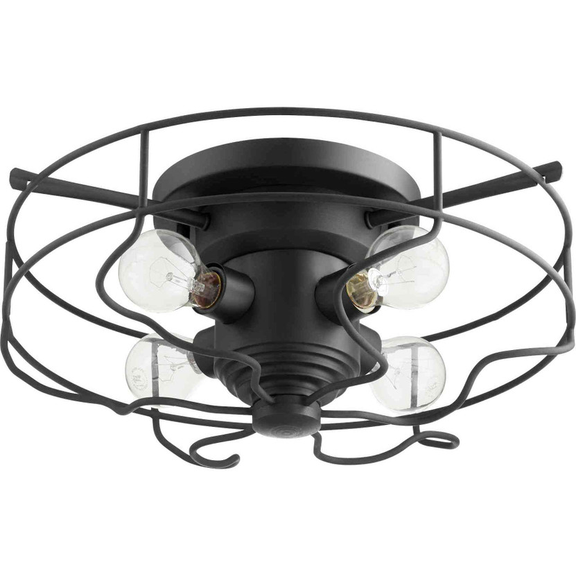 Modern Farmhouse 17" 4 Light Vintage Ceiling Mount In Noir