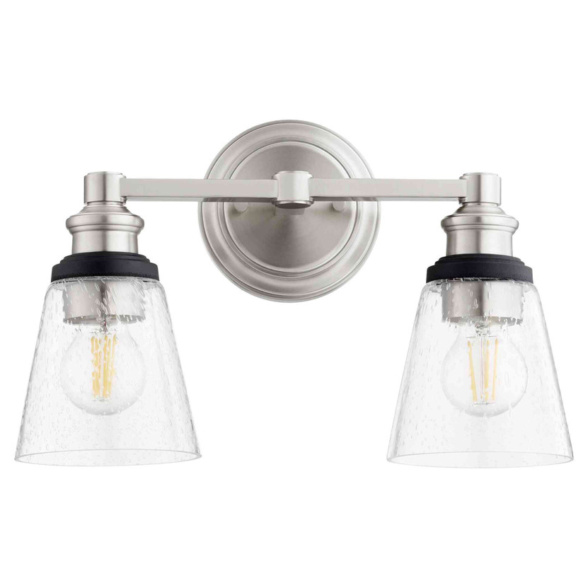 Soft Contemporary Dunbar 2 Light Wall Mount In Satin Nickel