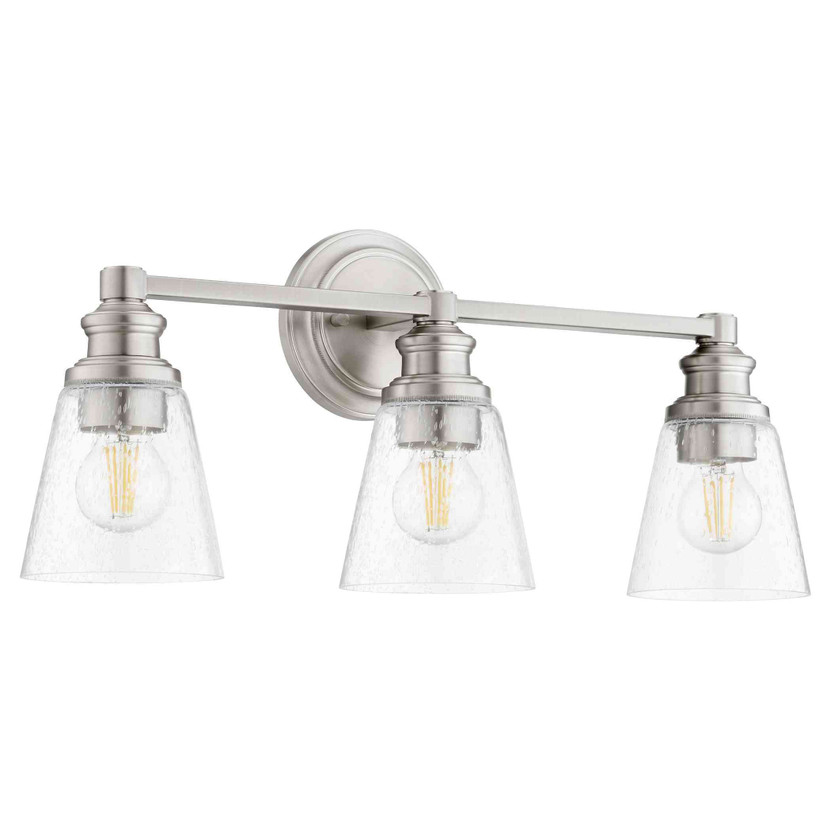 Soft Contemporary Dunbar 3 Light Vanity In Satin Nickel